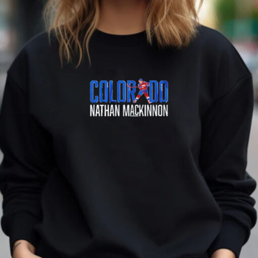 Colorado Avalanche Nathan MacKinnon Letter Star T-Shirt 20241