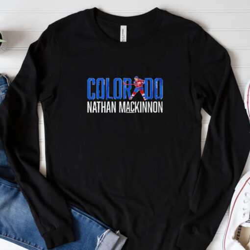 Colorado Avalanche Nathan MacKinnon Letter Star T-Shirt 20243