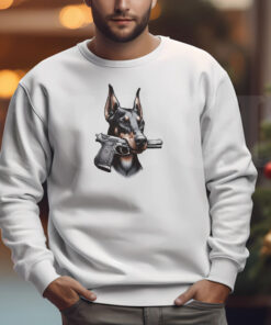 Doberman Pinscher with Gun Sweatshirt , T-shirt , Hoodie , Long Sleeve T-shirt3