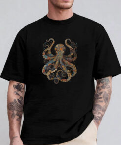 Flower Patterns Floral Octopus Sweatshirt , Hoodie , T-Shirt , Long Sleeve T-shirt