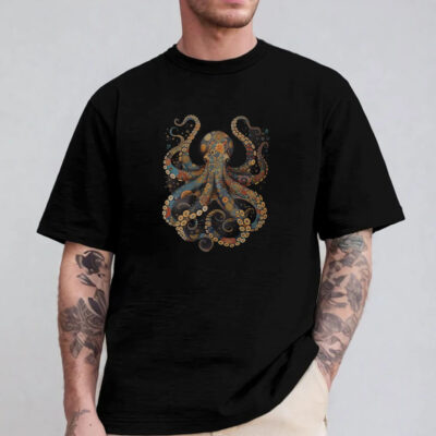 Flower Patterns Floral Octopus Sweatshirt , Hoodie , T-Shirt , Long Sleeve T-shirt