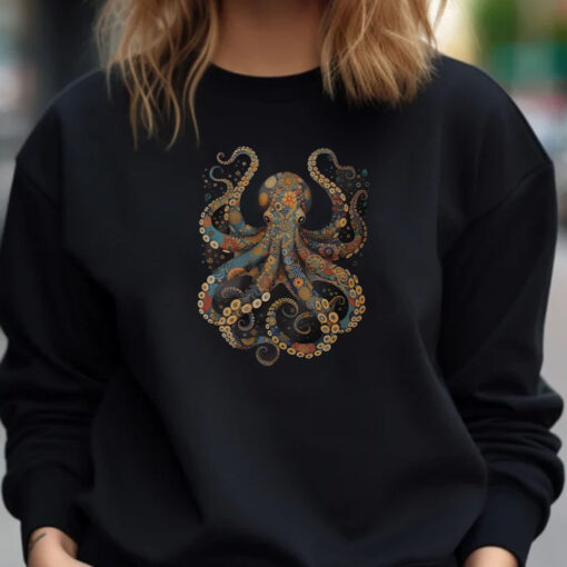 Flower Patterns Floral Octopus Sweatshirt , Hoodie , T-Shirt , Long Sleeve T-shirt1