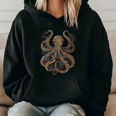 Flower Patterns Floral Octopus Sweatshirt , Hoodie , T-Shirt , Long Sleeve T-shirt2