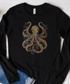 Flower Patterns Floral Octopus Sweatshirt , Hoodie , T-Shirt , Long Sleeve T-shirt3