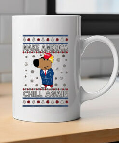 Make America Chill Again Chill Guy Donald Trump Ugly Christmas Mug 2024 1