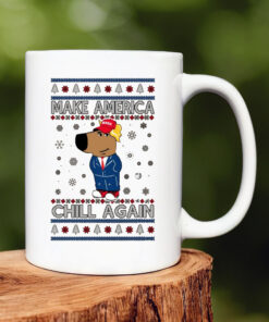 Make America Chill Again Chill Guy Donald Trump Ugly Christmas Mug 20241