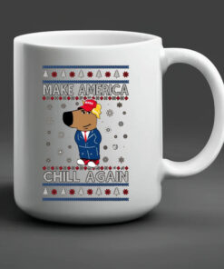 Make America Chill Again Chill Guy Donald Trump Ugly Christmas Mug 20242