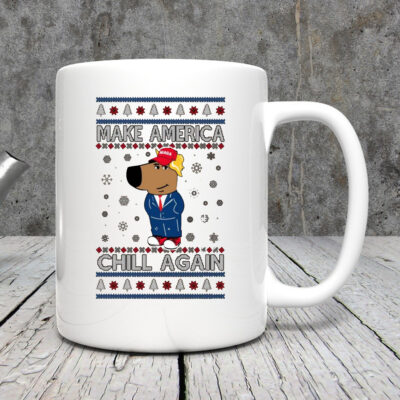 Make America Chill Again Chill Guy Donald Trump Ugly Christmas Mug 20243