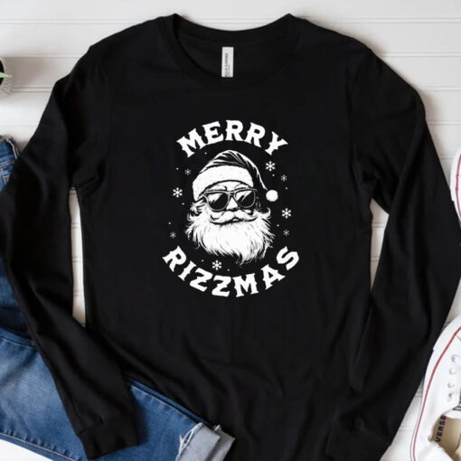 Merry Rizzmas Funny Christmas Santa Claus T-Shirt 20243