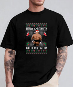 Mike Tyson Merry Chrithmith Kith My Ath Ugly Christmas T-Shirt 2024