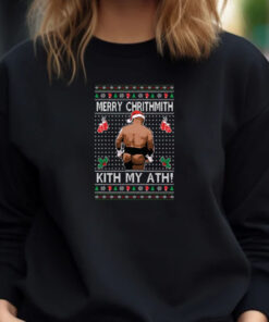 Mike Tyson Merry Chrithmith Kith My Ath Ugly Christmas T-Shirt 20241