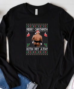 Mike Tyson Merry Chrithmith Kith My Ath Ugly Christmas T-Shirt 20243