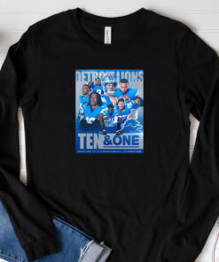 NFL Detroit Lions Ten And One Players Win It All This Year Poster T-shirt 202433