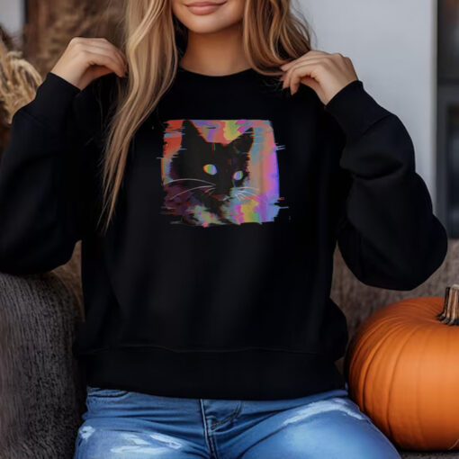 Psychedelic Weirdcore Cat Sweatshirt , T-shirt , Hoodie , Long Sleeve T-shirt3