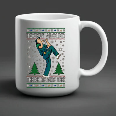 Rockin Around The Christmas Tree Raygun Ugly Christmas Mug 20243