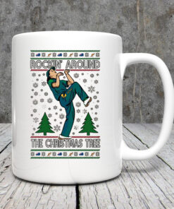 Rockin Around The Christmas Tree Raygun Ugly Christmas Mug 20244