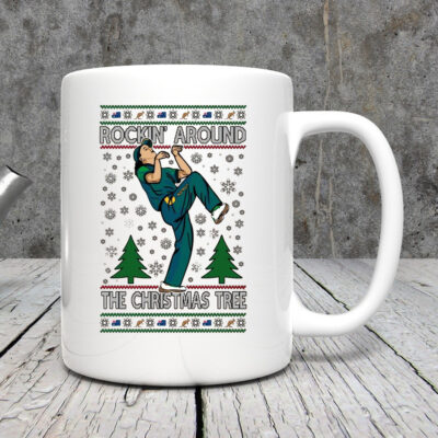 Rockin Around The Christmas Tree Raygun Ugly Christmas Mug 20244