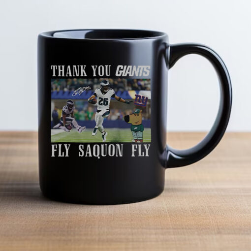 Thank You Giants Fly Saquon Fly Chill Guy Mug 20242