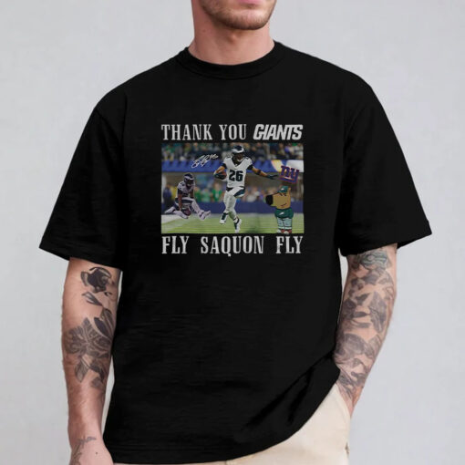 Thank You Giants Fly Saquon Fly Chill Guy T-Shirt 2024