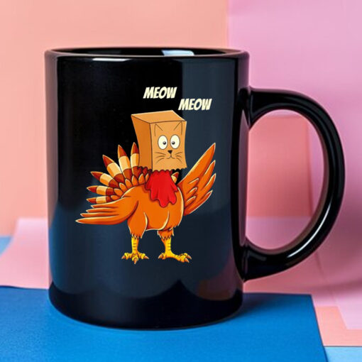 Turkey cat meow Thanksgiving Mug 2024