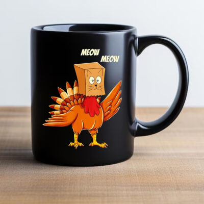 Turkey cat meow Thanksgiving Mug 20242