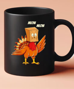 Turkey cat meow Thanksgiving Mug 20243