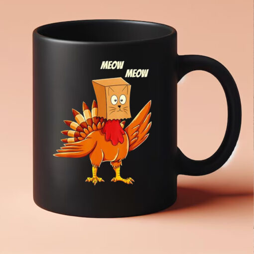 Turkey cat meow Thanksgiving Mug 20243