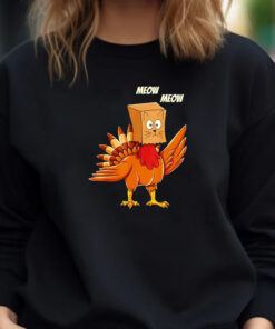 Turkey cat meow Thanksgiving T-Shirt 20241