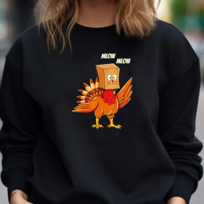 Turkey cat meow Thanksgiving T-Shirt 20241