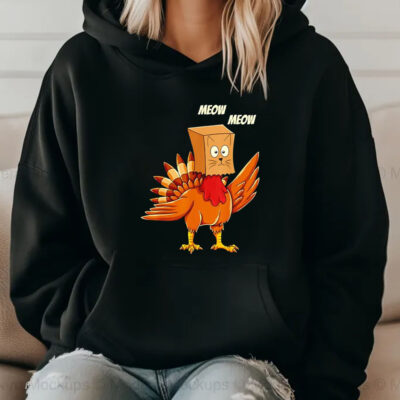 Turkey cat meow Thanksgiving T-Shirt 20242