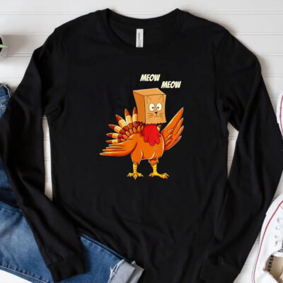 Turkey cat meow Thanksgiving T-Shirt 20243