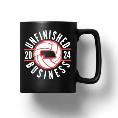 Unfinished Business 2024 Nebraska Volleyball Mug1