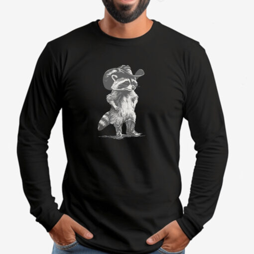 Western Raccoon Sweatshirt , T-shirt , Hoodie , Long Sleeve T-shirt , Retro Cowboy Racoon Graphic2