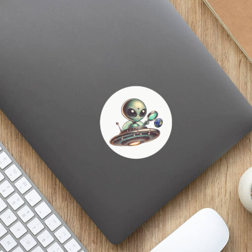 Alien Spaceship Stickers