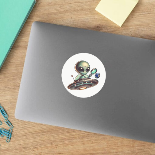 Alien Spaceship Stickers