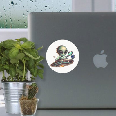 Alien Spaceship Stickers