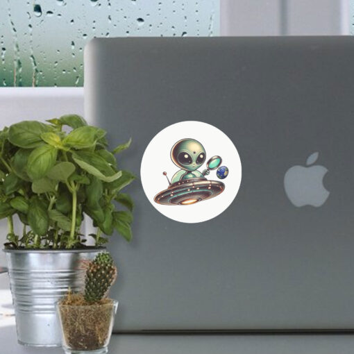 Alien Spaceship Stickers