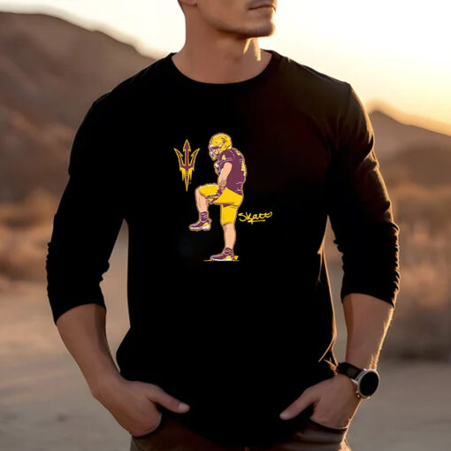 Arizona State Football Cam Skattebo Superstar Pose T-Shirt2