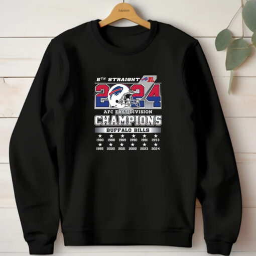 Bills 2024 5th Straight AFC East Division Champions T-Shirt1