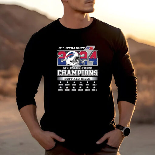 Bills 2024 5th Straight AFC East Division Champions T-Shirt2