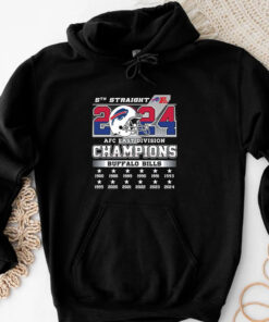 Bills 2024 5th Straight AFC East Division Champions T-Shirt3