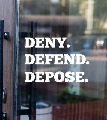 Deny Defend Depose Decal, Political decal, people over profit sticker