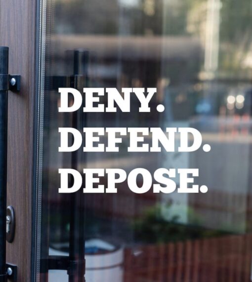 Deny Defend Depose Decal, Political decal, people over profit sticker