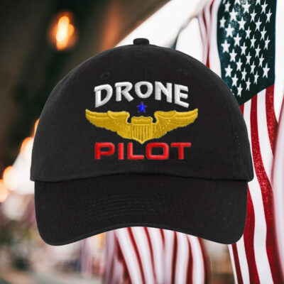 Drone Pilot with Wings Embroidered Dad Hats