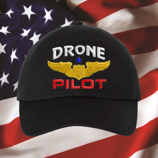 Drone Pilot with Wings Embroidered Dad Hats