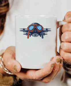 Drones Wearing Aviator Pilot Goggles on Mug Coffee