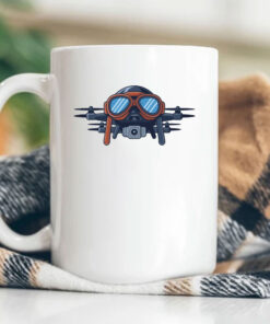 Drones Wearing Aviator Pilot Goggles on Mug Coffee