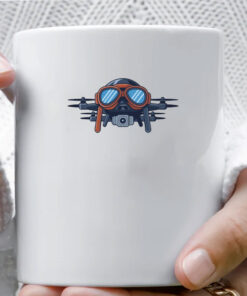 Drones Wearing Aviator Pilot Goggles on Mug Coffee