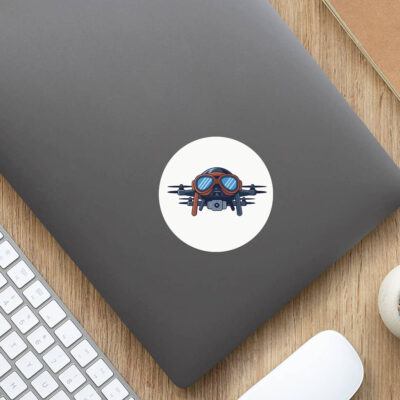 Drones Wearing Aviator Pilot Goggles on Stickers