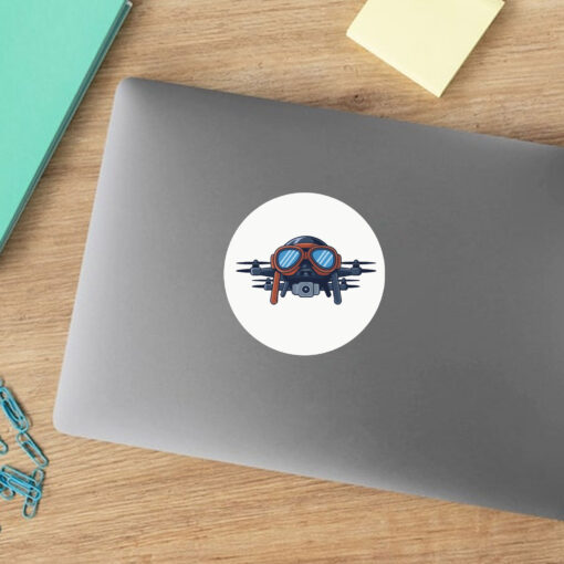 Drones Wearing Aviator Pilot Goggles on Stickers